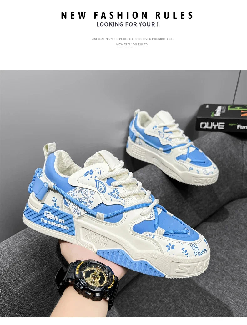 Men's Shoes 2025 New Summer All Casual Board Shoes Sports Thick Sole Increase Bread Shoes Non-slip Wear-resistant Casual Shoes