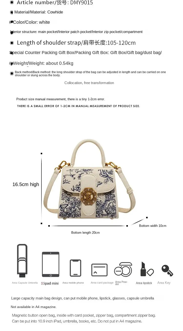 Designer brand women's handbag for autumn and winter 2025, new high-end single shoulder crossbody small square bag, fashionable