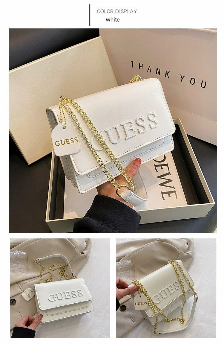 Western Style Trendy Fashion Super Hot Chain Alphabet Small Square Bag