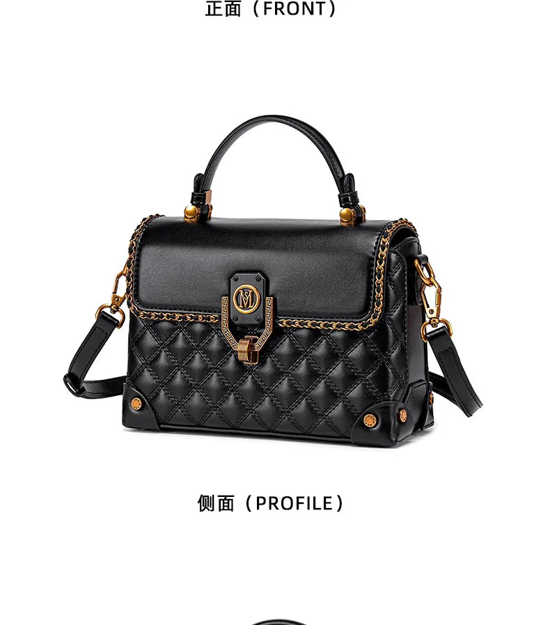 Luxury Brand Ladies Tote Bag In Genuine Leather - Women's Classic Crossbody Shoulder Bag Handbags Elegant