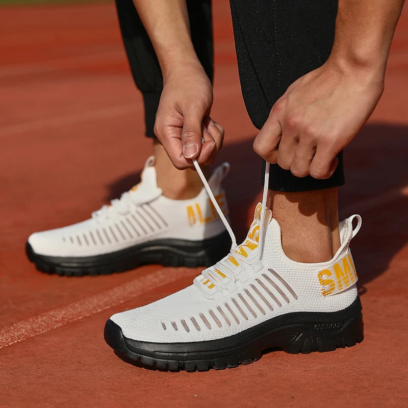 new Shoes for Man	Summer Walking Comfort Platform Sneakers Mesh Fashion Design Breathable Travel Training Jogging Shoes 36-46