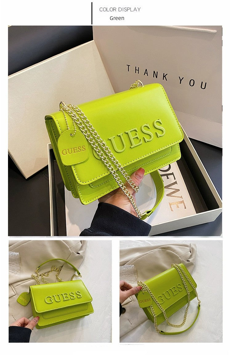 Western Style Trendy Fashion Super Hot Chain Alphabet Small Square Bag