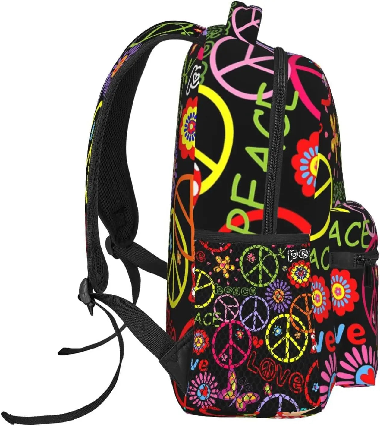 Hippie Peace Mushroom And Floral Stylish Casual Backpack Purse For  Backpacks With Multiple Pockets Computer Daypack For Work