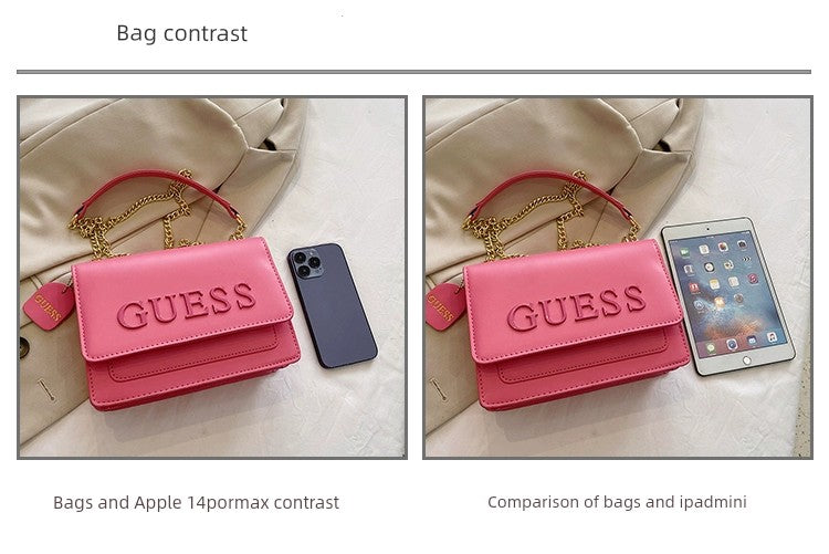 Western Style Trendy Fashion Super Hot Chain Alphabet Small Square Bag