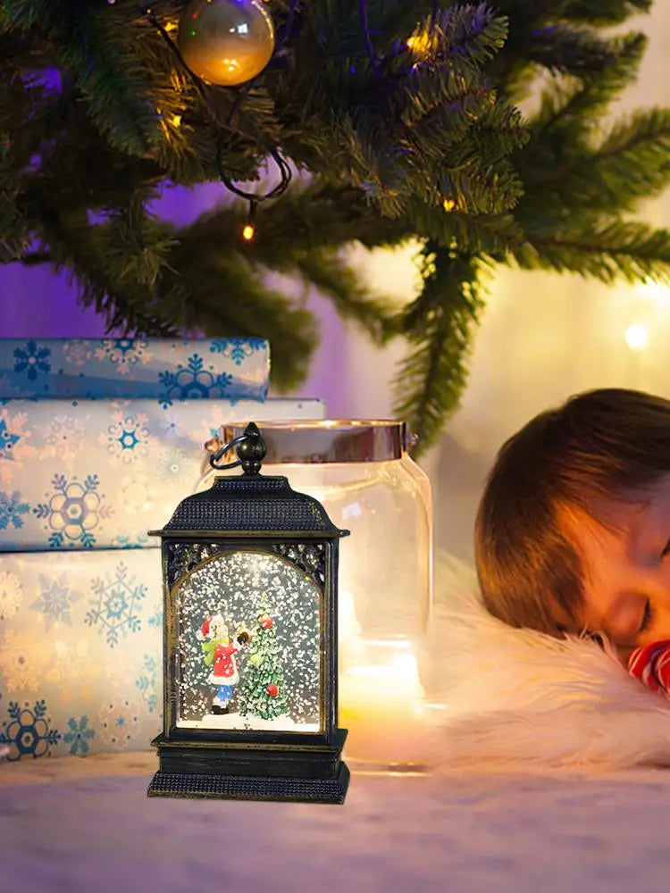 Christmas Snow Globe Lantern Christmas Scene Lighted Snow Globes Home Decoration Accessories Holiday Decoration Gift