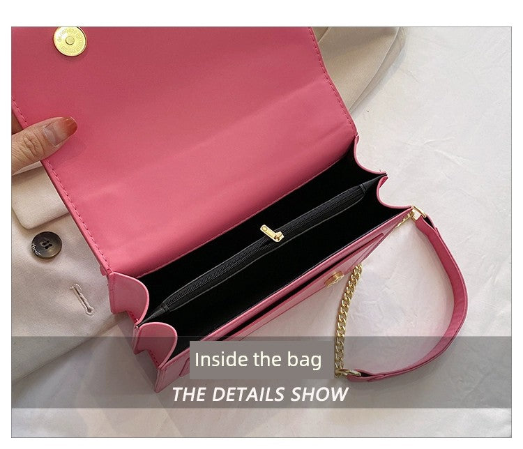 Western Style Trendy Fashion Super Hot Chain Alphabet Small Square Bag