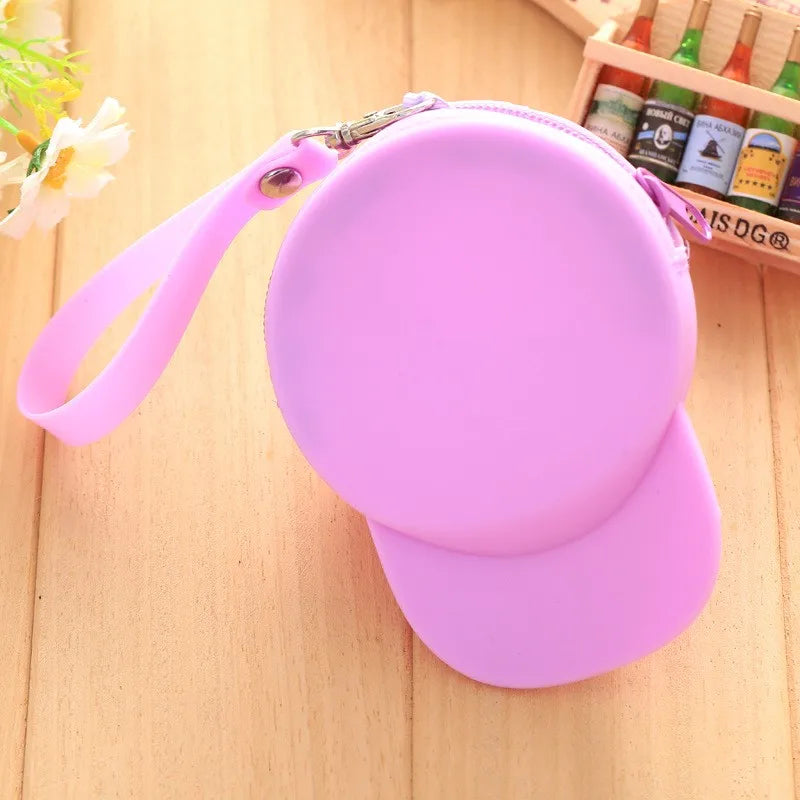Cap Hat Style Jelly Candy Color Silicone Coin Purse Kids Gift Cartoon Trendy  Mini Bag Lady Change Purse Women Smart Wallets
