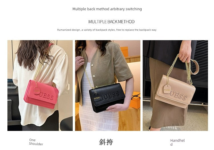 Western Style Trendy Fashion Super Hot Chain Alphabet Small Square Bag