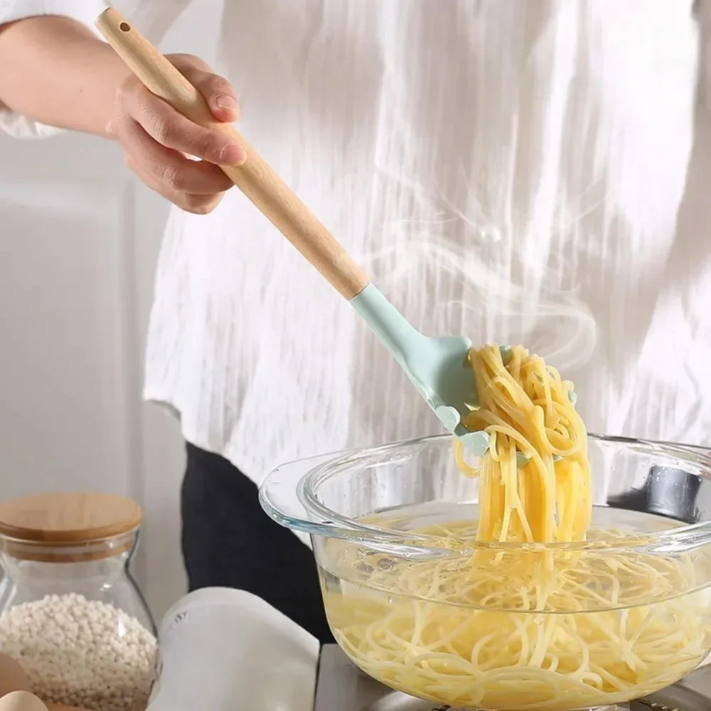 Carote Cookware Set Wooden Handle Kitchenware Silicone Kitchenware Flexible Convenient Storage Safe and Odorless Kitchenware Set