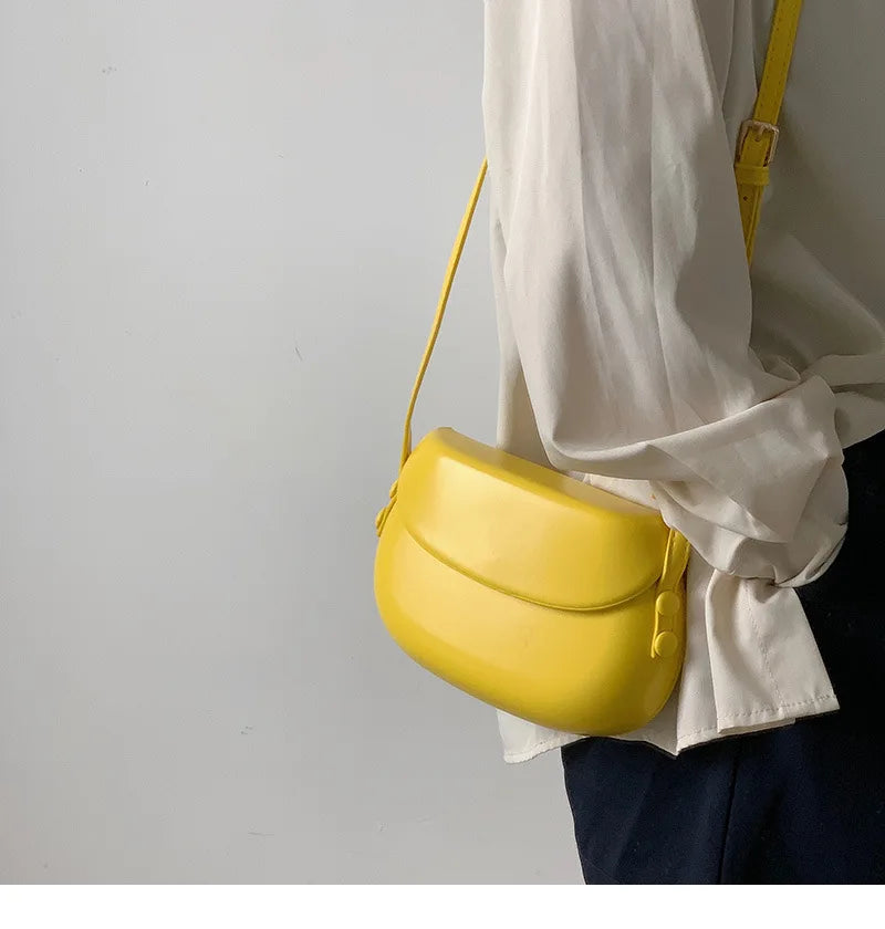 Candy Color Women Saddle Shoulder Bag Portable Female Clutch Purse Handbags Crossbody Bag Fashion Ladies Small Messenger Bags