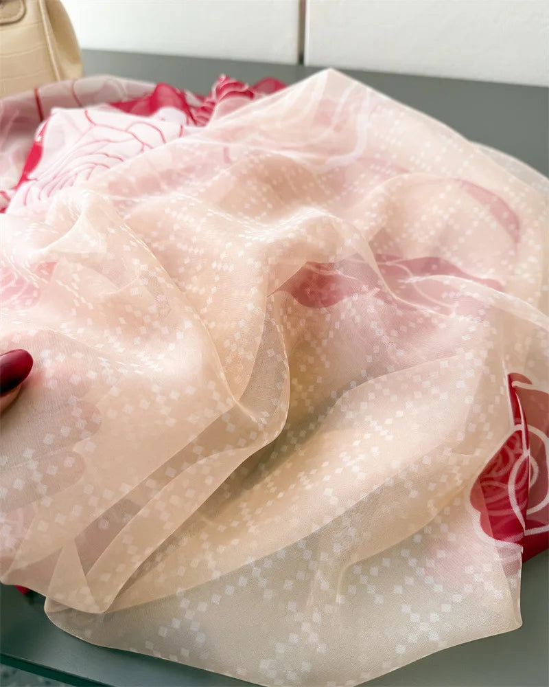 Women 2025 New Fashion Thin Scarves Lady Shawl Hijab Wrap Foulard Bandanna Muffler Travel Beach Sun Protection Scarf Headscarf