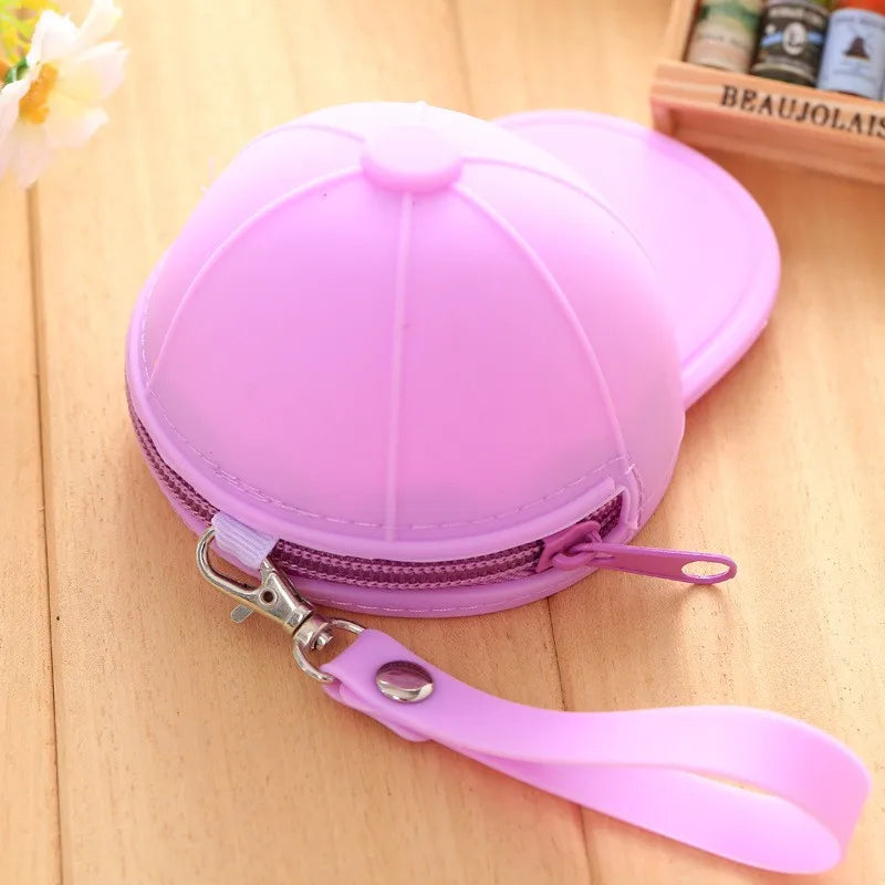 Cap Hat Style Jelly Candy Color Silicone Coin Purse Kids Gift Cartoon Trendy  Mini Bag Lady Change Purse Women Smart Wallets