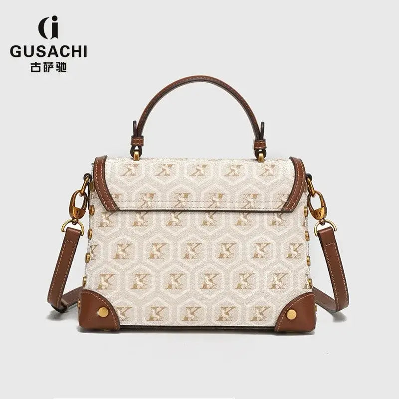 Designer handbag retro small square bag women's 2025 new autumn and winter high-end printed shoulder crossbody bag