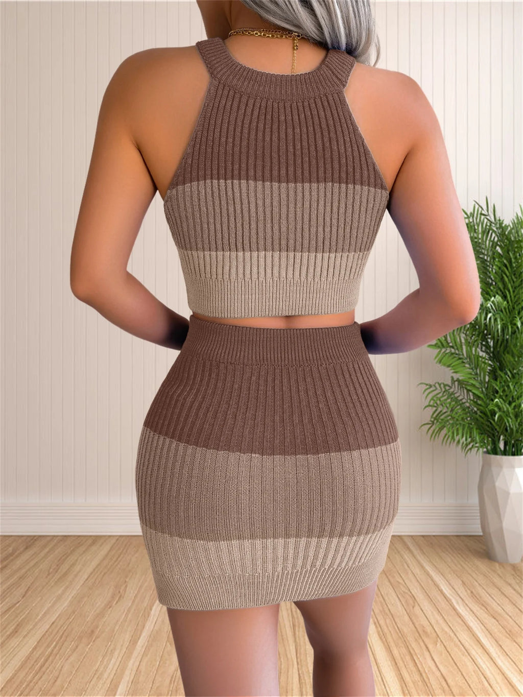 Sweater Dress for Women Summer Heart Knit Crewneck Sleeveless Sweaters 2 Piece Outfits