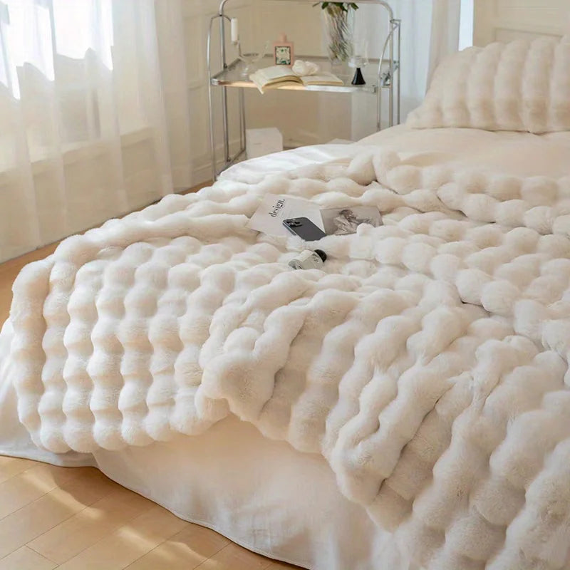 Decorate your home with this soft and comfortable plush blanket - the touch of lying on clouds