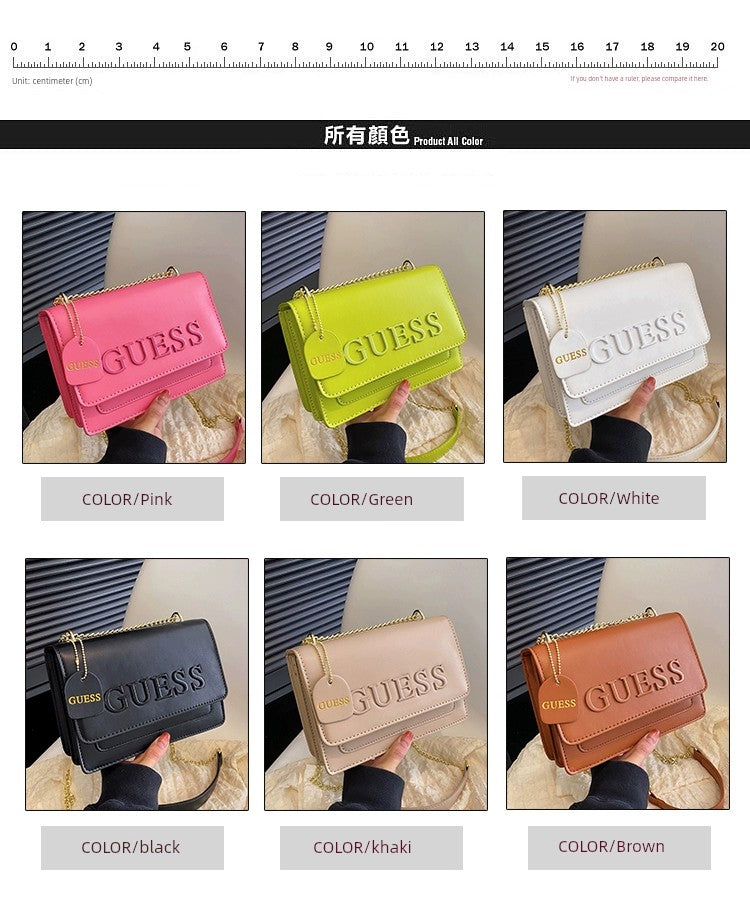 Western Style Trendy Fashion Super Hot Chain Alphabet Small Square Bag
