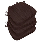 HOMELYSIAN Kitchen Chair Cushions Set of 4 Indoor Chair Cushions for Dining Chairs Memory Foam Dining Chair Cushions with Ties，Waterproof Chair Pads Brown 17x16x2.5 Inch