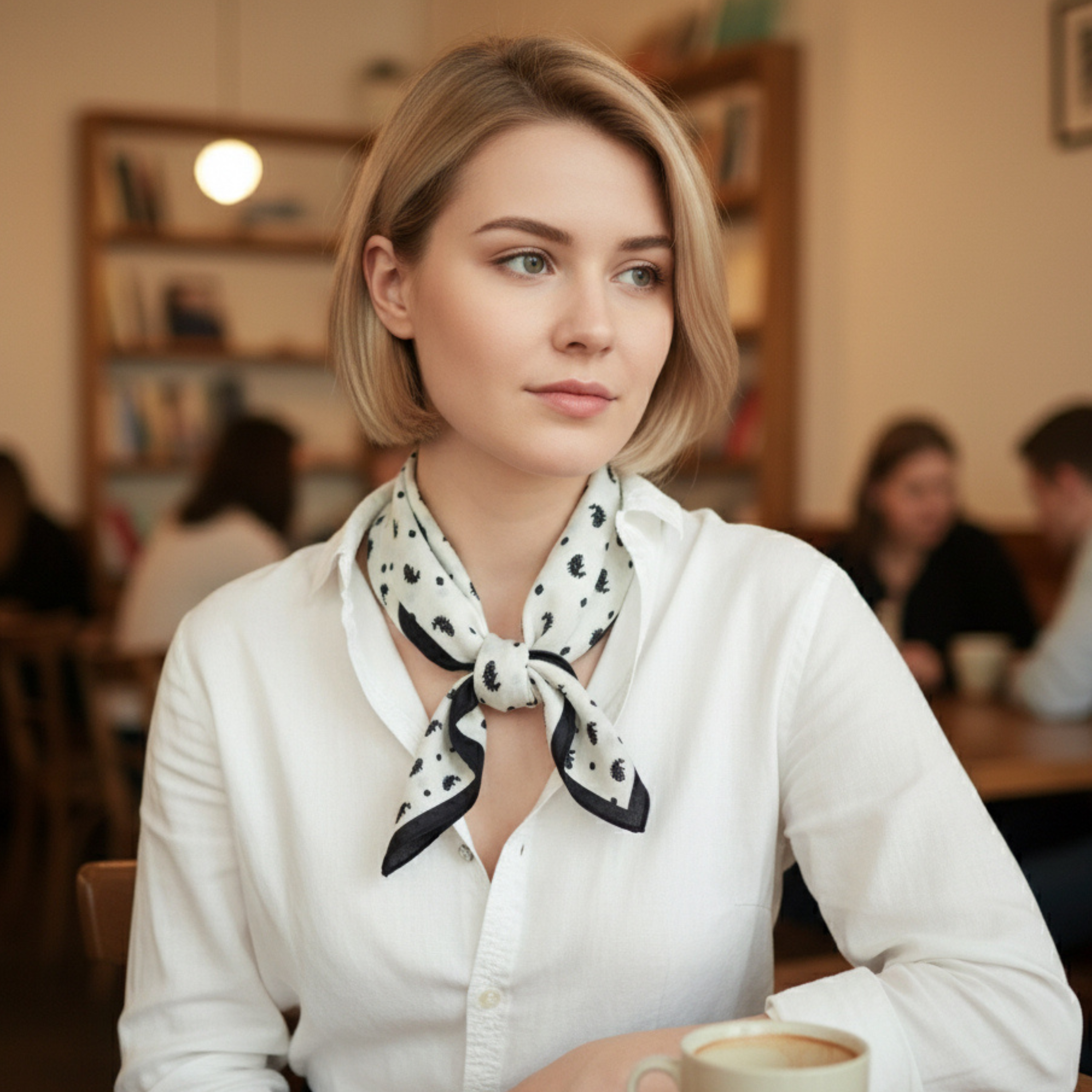 Textured Style Square Scarf – Versatile Accent for Hair, Neck & Handbags