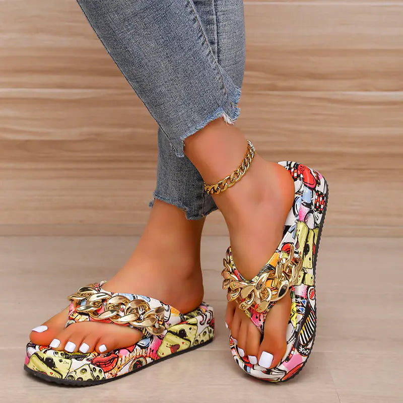 Graffiti Platform Women's Sandals and Slippers