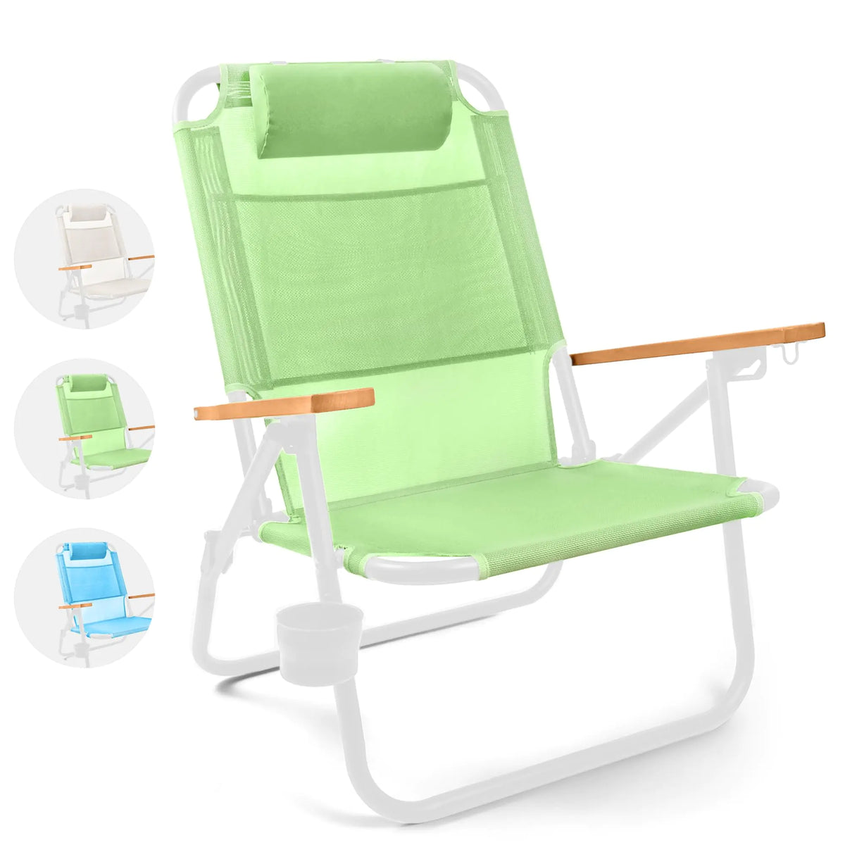 Water Buffalo Beach Chair - Premium Backpack Beach Chair for Adults - Beach Chair with Backpack Straps - Foldable and Reclining Beach Chair - Bondi Backpack Chair