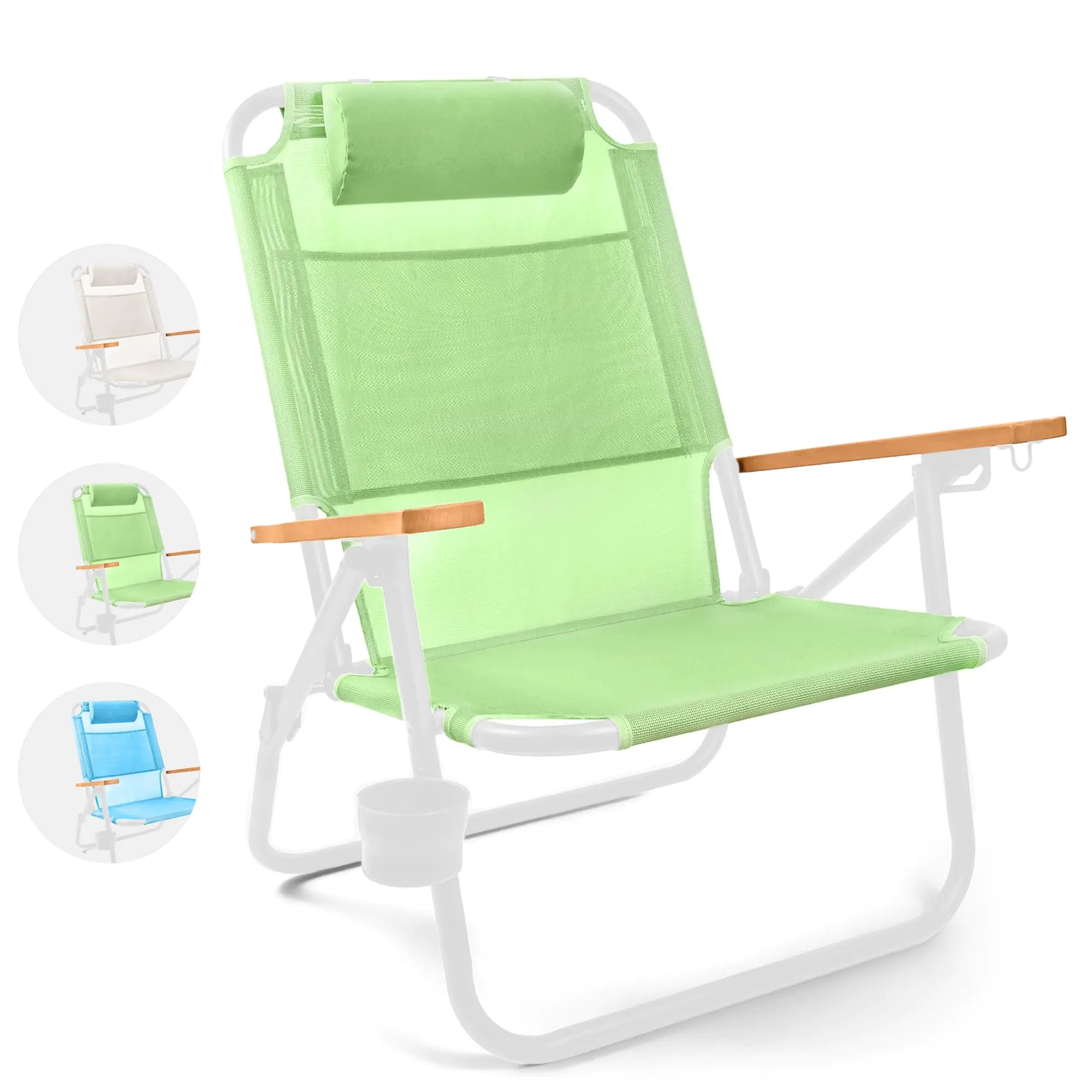 Water Buffalo Beach Chair - Premium Backpack Beach Chair for Adults - Beach Chair with Backpack Straps - Foldable and Reclining Beach Chair - Bondi Backpack Chair