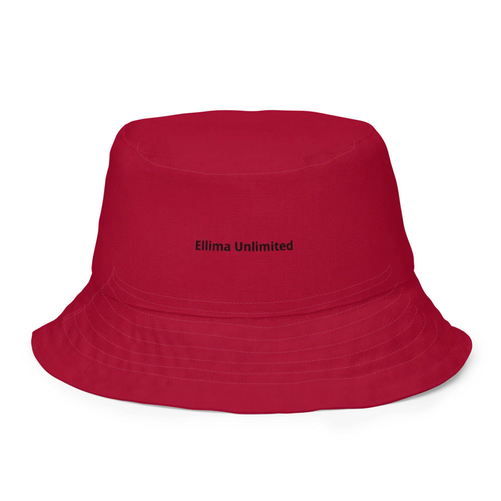 Red and Yellow All-Over Print Reversible Bucket Hat