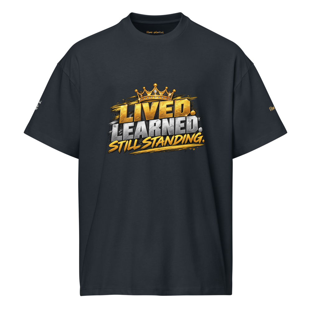 Ellima Unlimited "Lived Learned" Men's Box Tee | Cotton Heritage MC1087