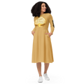 All-Over Print Long Sleeve Midi Dress