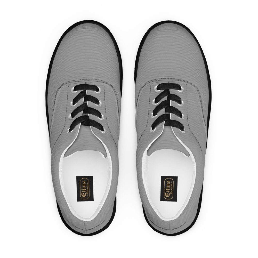 Men's Gray Lace-Up Canvas Shoes