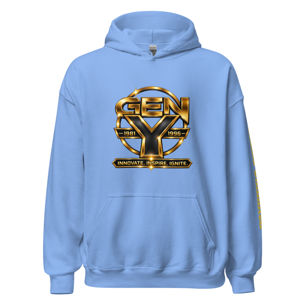 Ellima Unlimited Gen Y Gold Logo Unisex Heavy Blend Hoodie | Gildan 18500
