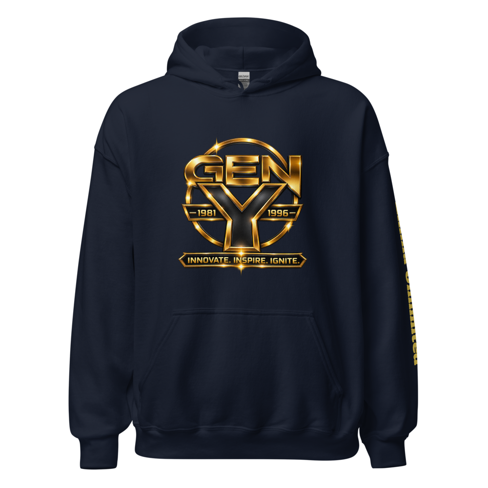 Ellima Unlimited Gen Y Gold Logo Unisex Heavy Blend Hoodie | Gildan 18500