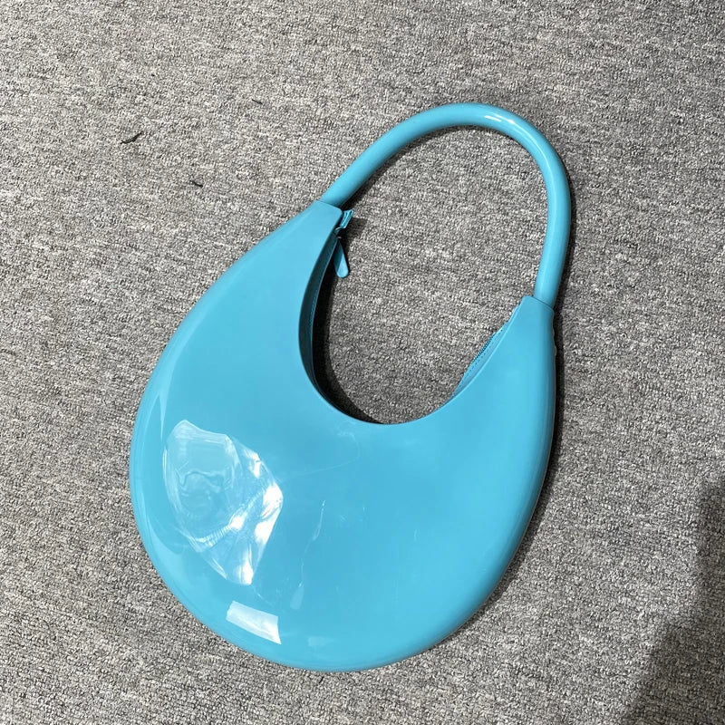 Fashion Silica Gel Jelly Crescent Bags For Women Luxury Designer Handbags Purses 2024 New In Top Handle Small Underarm Shoulder
