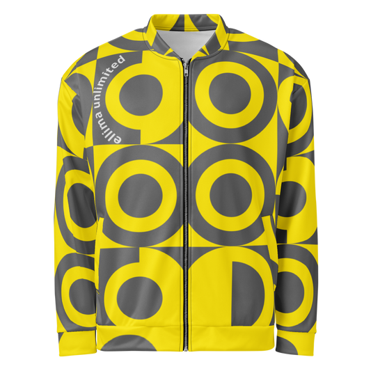 Gray/Yellow All-Over Print Unisex Bomber Jacket