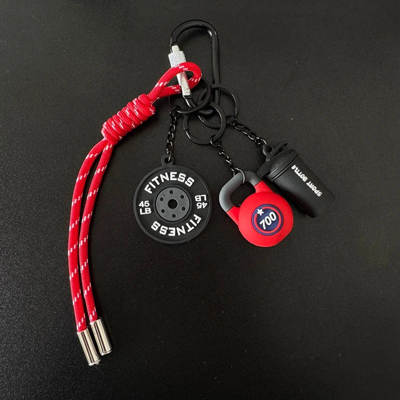 3D Kettlebell Keychain Fitness Enthusiasts PVC Sports keychain Car Keychain Creative Accessories