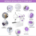 Household Sewing Machine Portable Electric Sewing Machines with Light and Speed Control for Beginner DIY Home Sewing Accessories