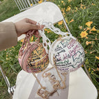 New Summer European and American Graffiti Basketball purse Bag Single Shoulder Crossbody Bag rotundity chain handbag