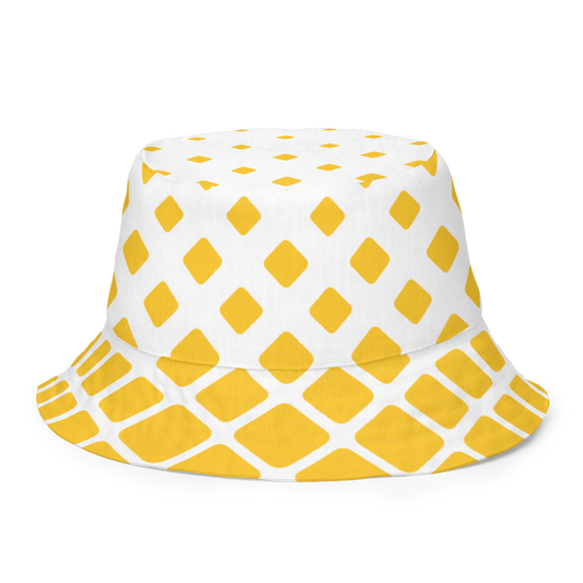 Yellow Geometric All-Over Print Reversible Bucket Hat