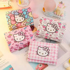 Hello Kitty Wallets for Women Sanrios Cute Coin Purse Girls ID Card Holder Bags Travel Shopping Pocketbook Fashion Billfold Gift