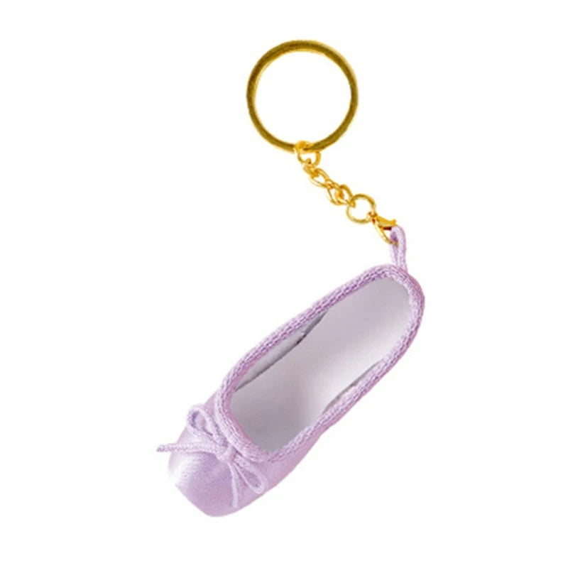 31BB Delicate Satin Pointe Shoes Keyring Mini Ballet Accessories Cute Keychain Charm Chain Bag Pendant for Dance Enthusiasts