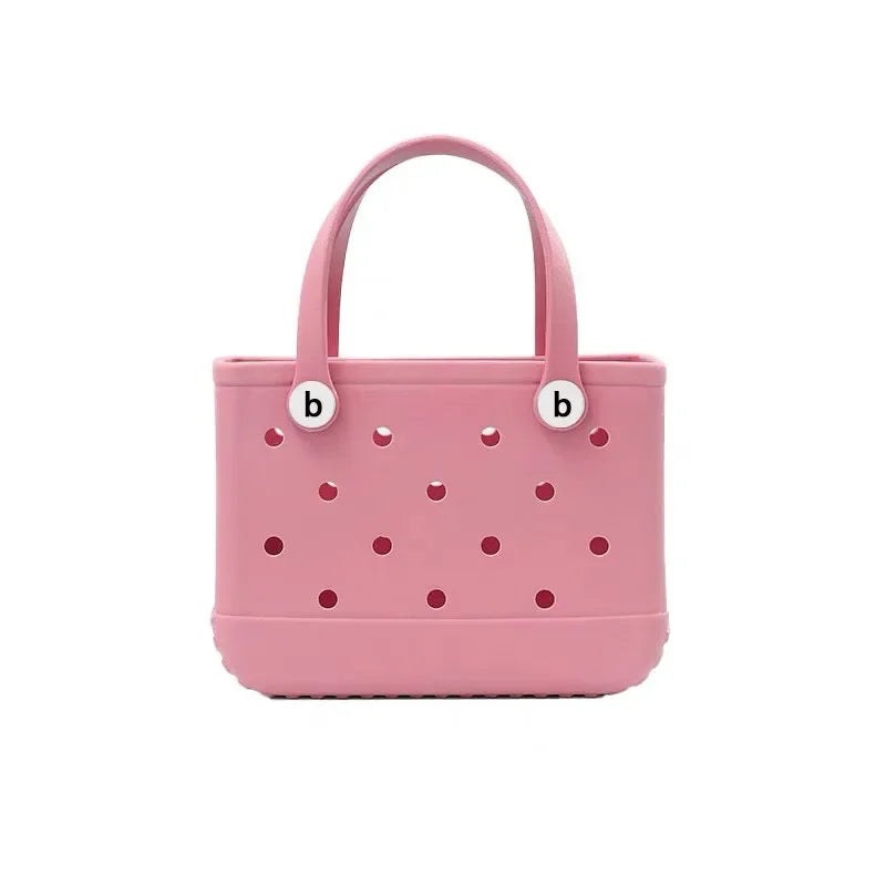 Mini Beach Bag EVA Rubber Waterproof Pool Fashion Outdoor Shoulder Storage Basket Travel Handbag Female Tote Jelly Bogg Bag