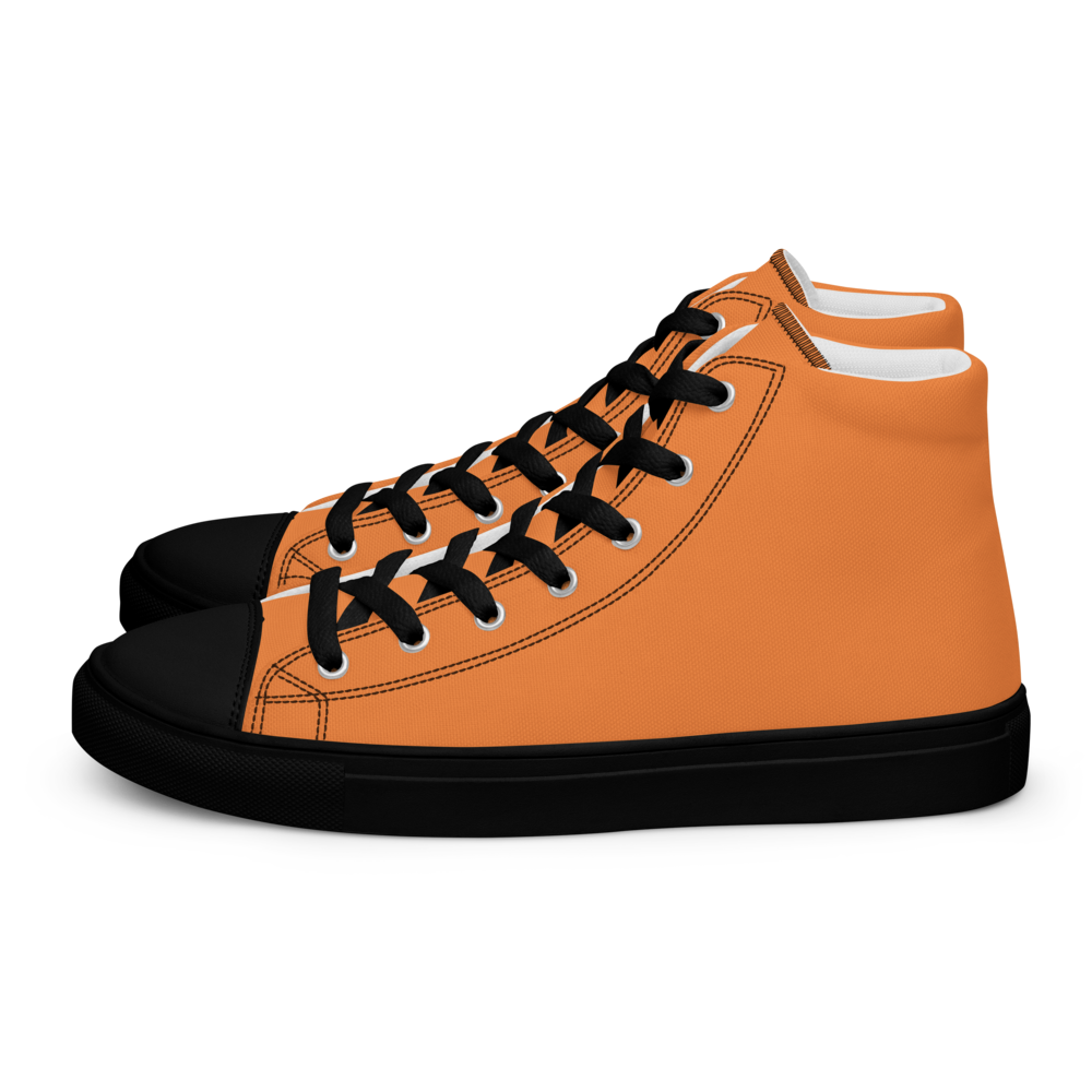 Men's Orange High Top Canvas Shoes