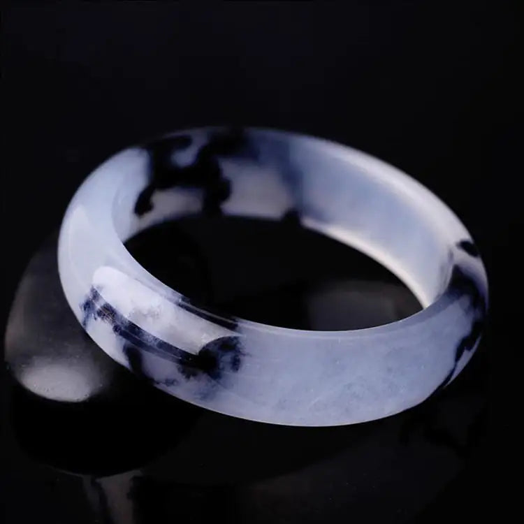 Floating Flowers Quartz Rock Jade Bracelet in Ice Jade