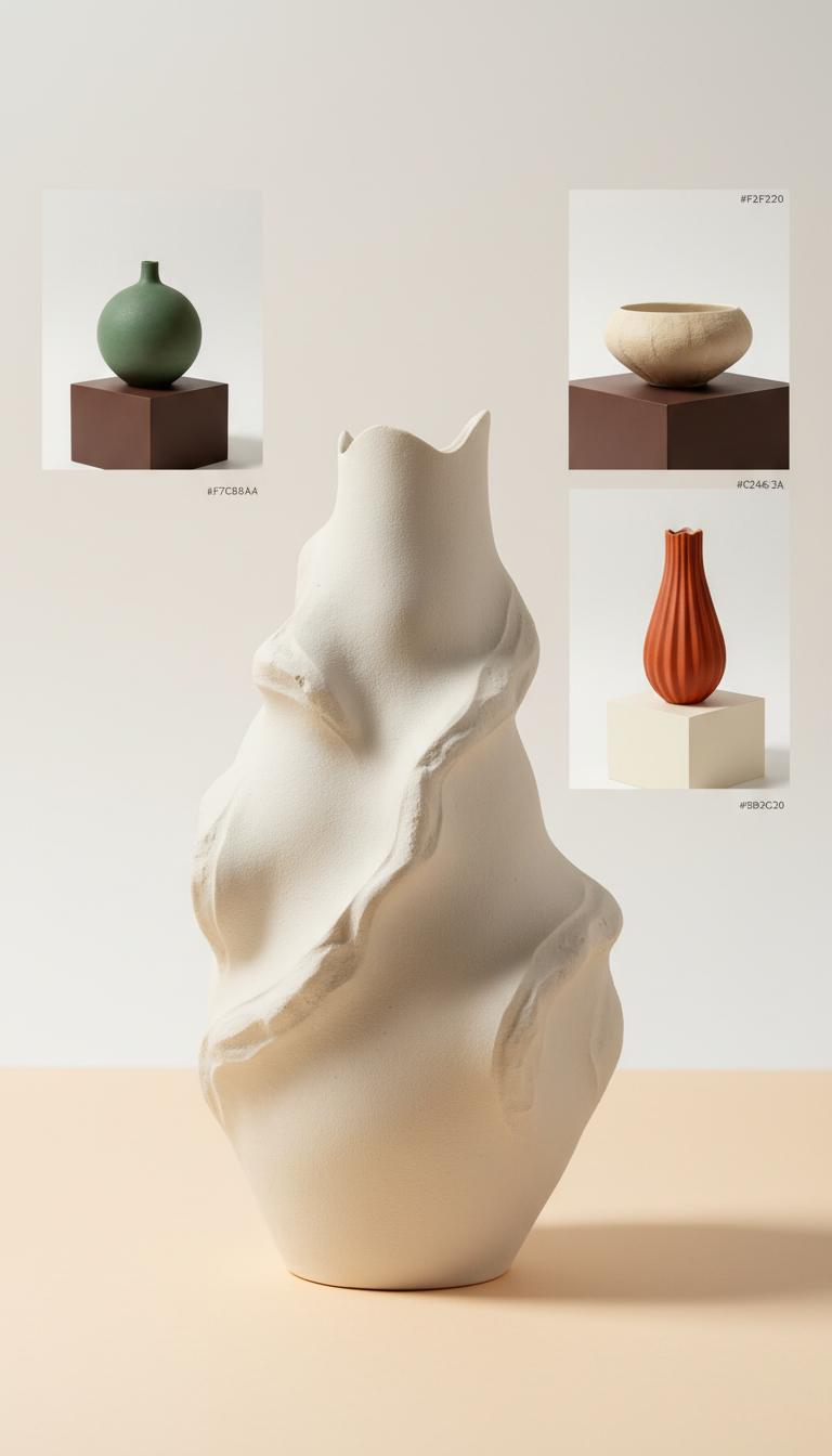 Porcelain Sculptural Ceramic Vase