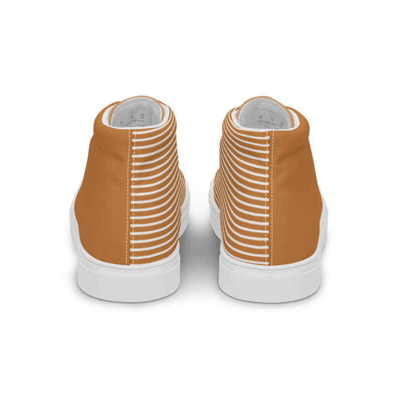Cappuccino Stripe Women's High Top Canvas Shoes