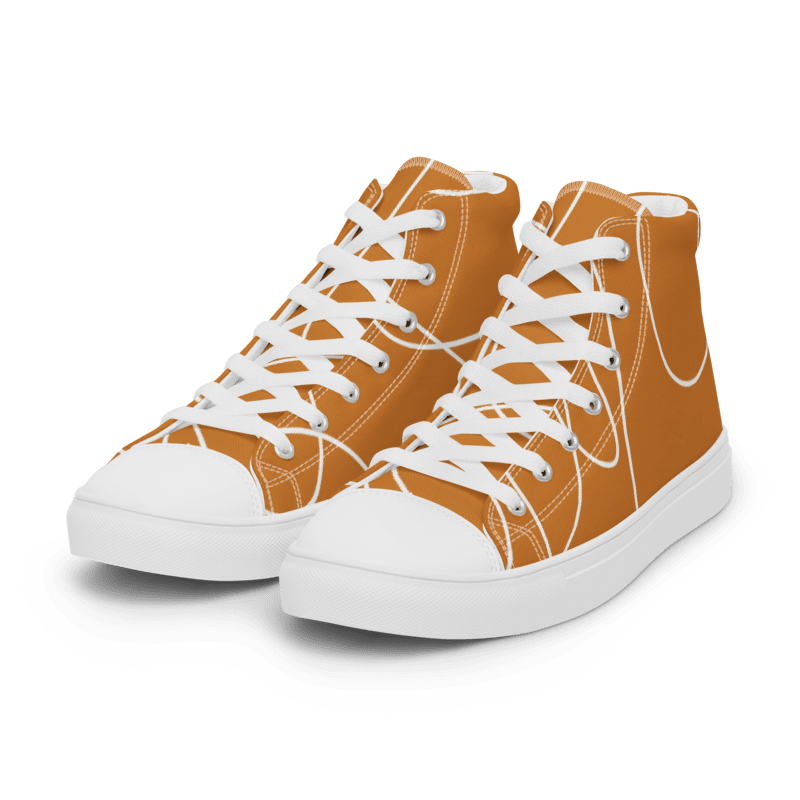 Cappuccino Swirl Women's High Top Canvas Shoes