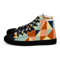 Geometric Color Block Women's High Top Canvas Shoes