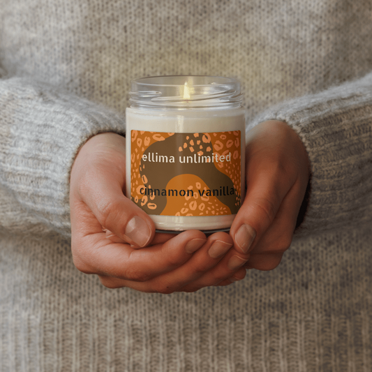 Cinnamon Vanilla Scented Soy Candle, 9oz