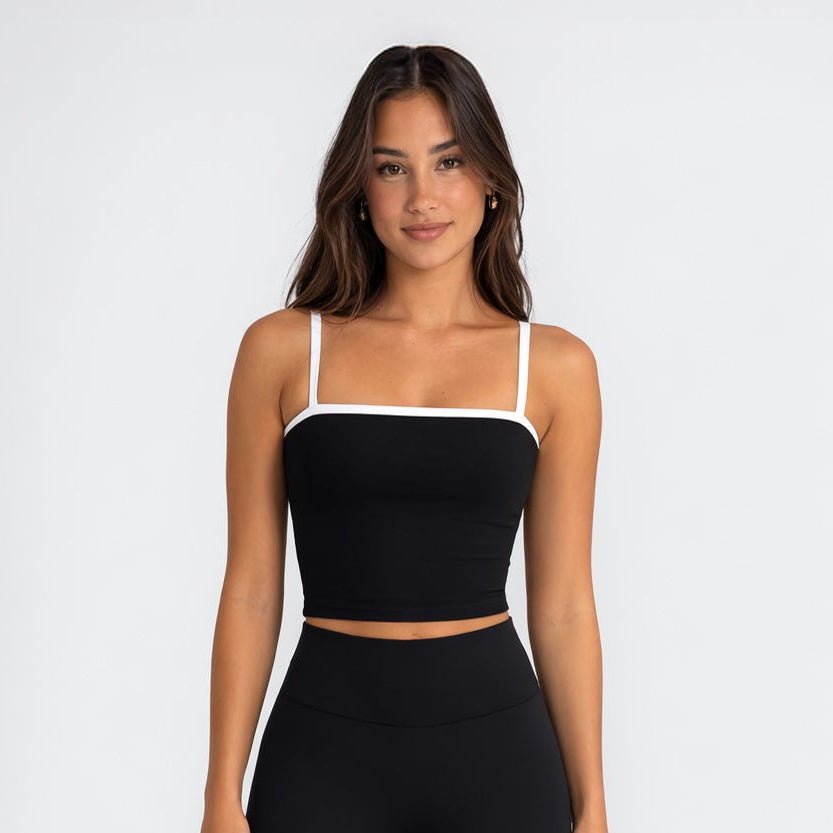 4014 - Women's Contrast Square Athletic Tank