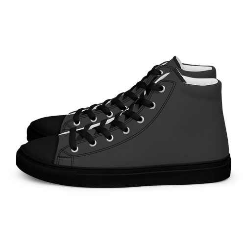 Charcoal Gray Men's High Top Canvas Shoes