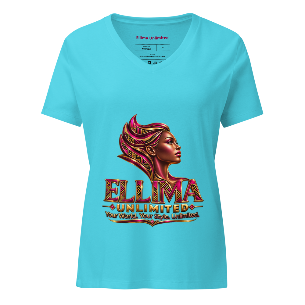 Ellima Unlimited Logo'd Women's Relaxed V-Neck T-Shirt | Bella Canvas 6405CVC